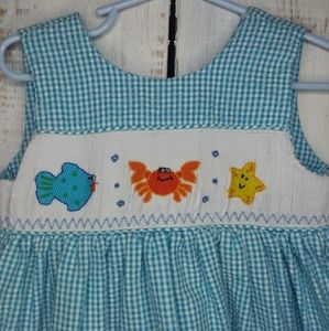 Smocked fish dress 2T